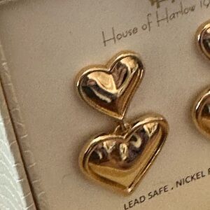 House of Harlow 1960 Shiny Gold Heart Earrings